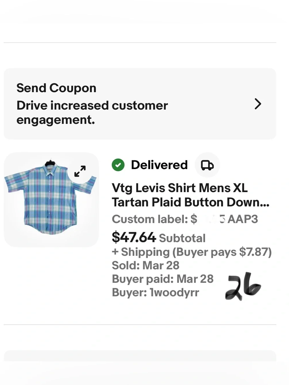 Vtg Levis Shirt Mens XL Tartan Plaid Button Down Blue White Colorgraphs 80s SS